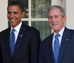 Барак Обама и Джордж Буш